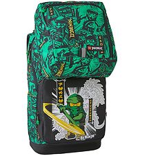 LEGO Ninjago School Backpack w. Gym Bag - Optimo - Black/Green