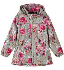 Name It Softshell Jacket w. Fleece - NmfAlfa - Forest Fog/Pink w
