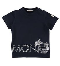 Moncler T-Shirt - Navy m. Strickerei