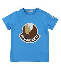 Moncler T-Shirt - Blauw m. Logo
