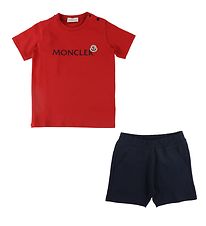 Moncler T-Shirt/Shorts - Rot/Schwarz