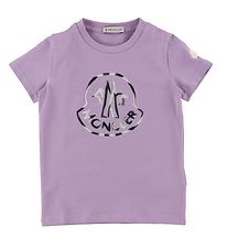 Moncler T-shirt - Purple/Silver w. Logo