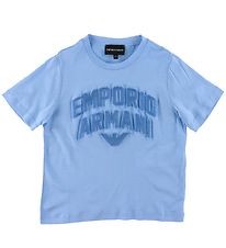 Emporio Armani Stuttermabolur - Azzurro Cele