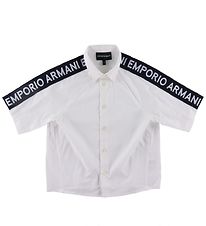 Emporio Armani Chemise m/c - Blanc/Marine av. Logo Ray