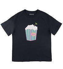 Emporio Armani Stuttermabolur - Dökkblátt M. Popcorn