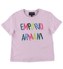 Emporio Armani Stuttermabolur - Ljós fjólublátt M. Útsaumur