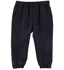 Emporio Armani Broek - Wol/Viscose - Navy m. Logo's