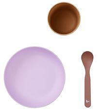 Fabelab Dinner Set - Bioplastic - 3 Parts - Lilac Mix
