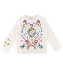 Stella McCartney Kids Peysa - Love - Hvítur M. Prentað