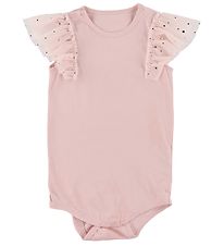 Stella McCartney Kids Bodysuit s/s - Pink w. Silver Dots/Tyl