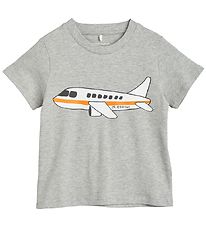 Mini Rodini T-shirt - Airplane - Grey Melange