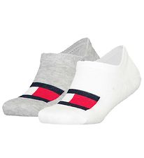 Tommy Hilfiger Socks - 2-Pack - Footies - White/Grey