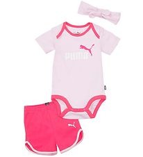 Puma Cadeaubox - Romper s/s/Shorts/Haarband - Pearl Roze