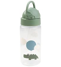Done by Deer Water Bottle w. Straws - 350 mL - Happy Clouds - Gr