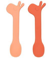 Done by Deer Spoons - Silicone - 2-Pack - Tulips - Papaya