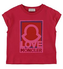 Moncler T-Shirt - Fuchsia av. Logo