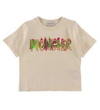 Moncler T-shirt - Beige w. Pink/Green