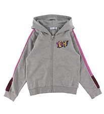 Name It Cardigan m. Hood - NkfNifrey Spanien - Grey Melange