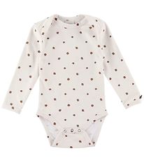 Narrow stuff Bodysuit l/s - Strawberry - White/Rosehip