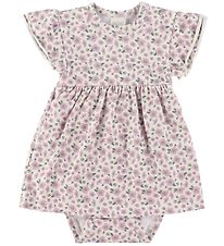 Smallstuff Justaucorps av. Jupe m/c - Fleurs - Soft Rose