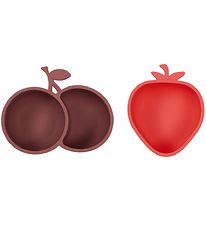 OYOY Snack bowls - 2-Pack - Silicone - Strawberry & Cherry - Che