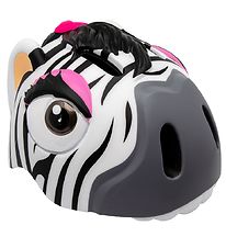 Crazy Safety Bicycle Helmet w. Light - Zebra - Black/White