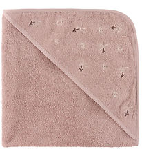 Nrgaard Madsens Hooded Towel - 75x75 cm - Pale Mauve w. Flowers