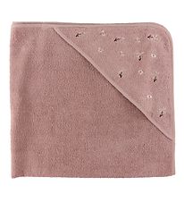 Nrgaard Madsens Hooded Towel - 100x100 cm - Pale Mauve w. Flowe