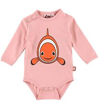 DYR Bodysuit l/s - ANIMALQuack - Soft Pink w. Clownfish