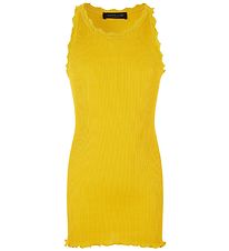 Rosemunde Top - Long - Silk/Cotton - Sunshine Yellow w. Lace