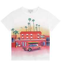 Little Marc Jacobs T-shirt - The Surf Lodge - White/Orange w. Pr