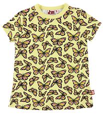 DYR T-shirt - DYRWildlife - Pale Yellow w. Butterflies