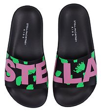 Stella McCartney Kids Flip Flops - Black w. Green/Pink