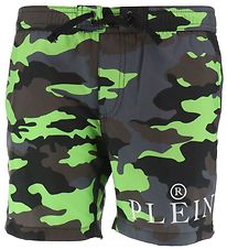 Philipp Plein Swim Trunks - Grey/Lime Camouflage