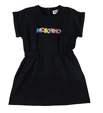 Moschino Robe en Molleton - Noir av. Imprim