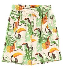 Katvig Shorts - White w. Tropical Pattern
