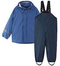 Reima Rainwear w. Suspenders - Tihku - PU - Denim Blue