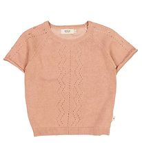Wheat Knitted T-shirt - Knitted - Bella - Rose Dawn w. Pointelle