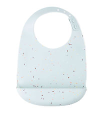 Done by Deer Bib w. Food Catcher - Silicone - Confetti Blue