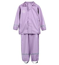 Color Kids Rainwear w. Suspenders - PU - Lavender Mist
