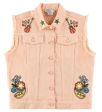 Stella McCartney Kids Waistcoat - Denim - Light Orange w. Embroi