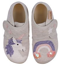 Living Kitzbühel Slippers - Unicorn & Rainbow - Natural