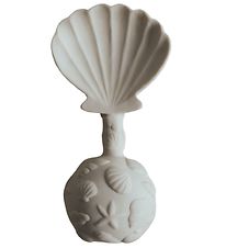 Natruba Rattle - Natural Rubber - Clam - White