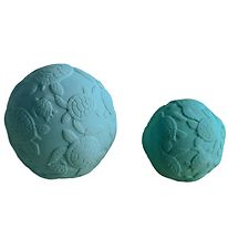 Natruba Ballen - Natuurlijk Rubber - 2-pack - Blauw m. Schildpad