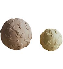 Natruba Ballen - Natuurlijk Rubber - 2-pack - Geel m. Zeepaardje