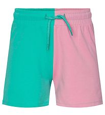 Pieces Kids Sweat Shorts - PkMinna - Electric Green/Prism Pink