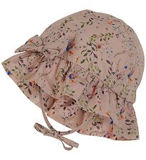 Mikk-Line Sun Hat - Nougat w. Flowers