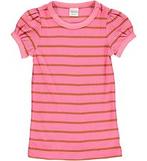 Freds World T-shirt - Rib - Alfa Stripe Puff - Pink