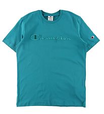 Champion Fashion Stuttermabolur - Áður háls - Grænt