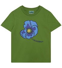 Kenzo T-shirt - Exclusive Edition - Khaki/Blue w. Flower